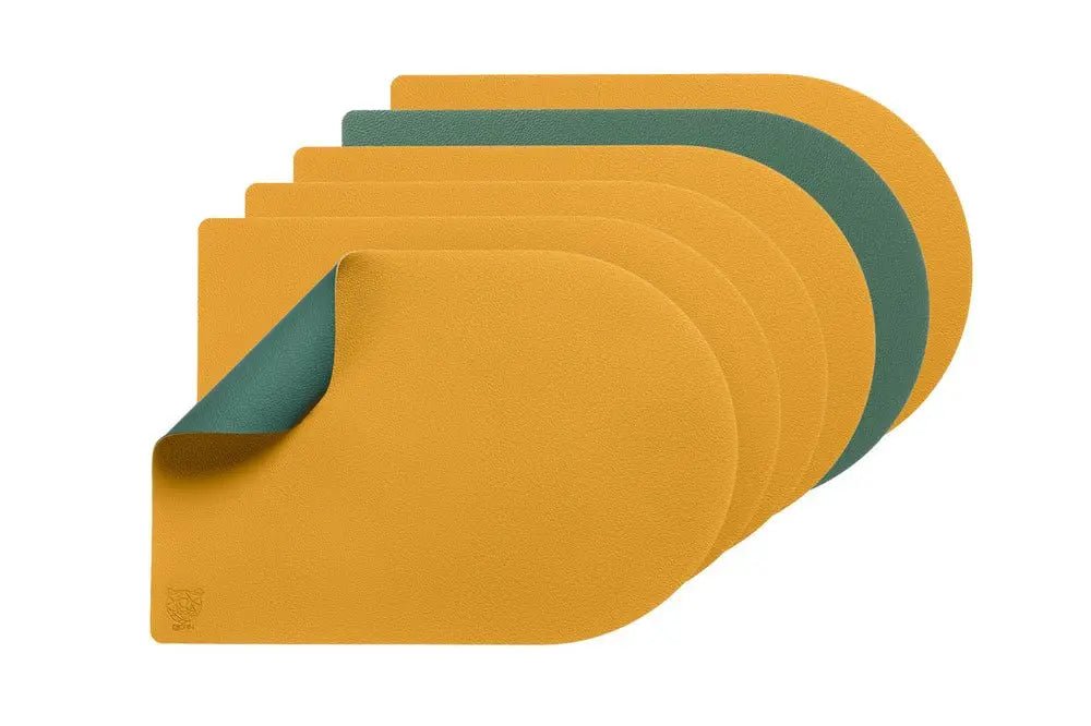 Björn Wendbares Tischset "arcus" - recyceltes Leder - 6 tlg. - Gelb/Grün kaufen Bjorn Schweiz Webshop Onlineshop