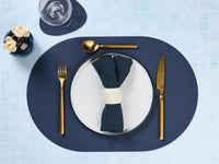 Björn Wendbares Tischset "oval" - recyceltes Leder - 6 tlg. - Blau/Grau kaufen Bjorn Schweiz Webshop Onlineshop