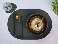 Björn Wendbares Tischset "oval" - recyceltes Leder - 6 tlg. - Blau/Grau kaufen Bjorn Schweiz Webshop Onlineshop