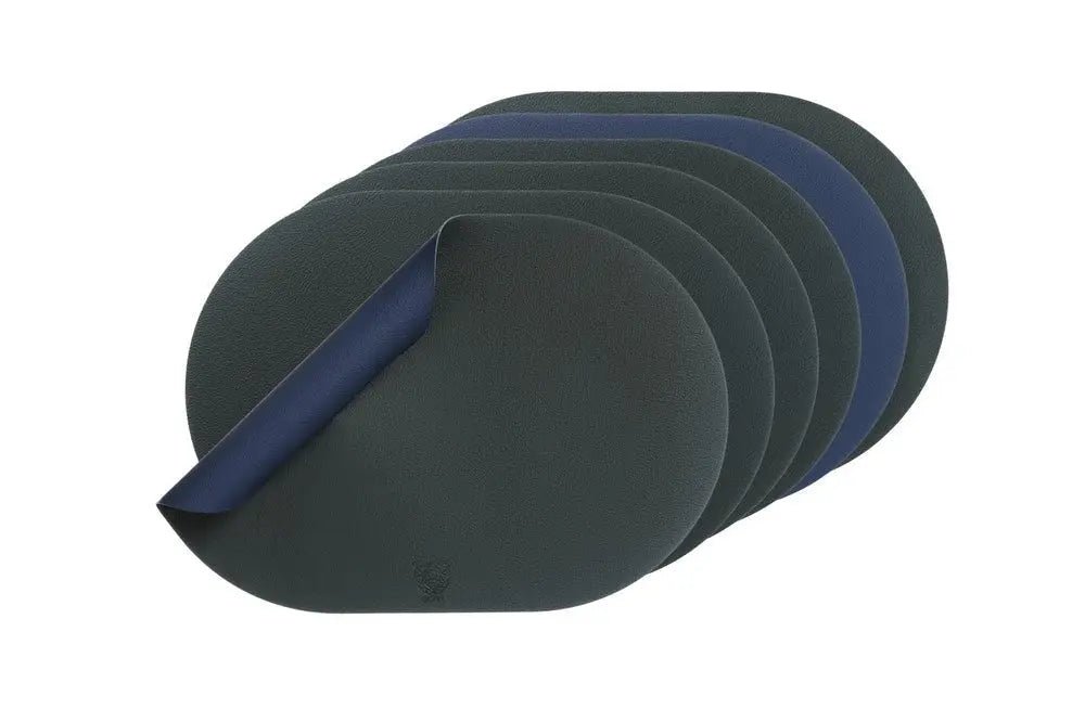 Björn Wendbares Tischset "oval" - recyceltes Leder - 6 tlg. - Blau/Grau kaufen Bjorn Schweiz Webshop Onlineshop
