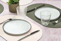 Björn Wendbares Tischset "oval" - recyceltes Leder - 6 tlg. - Creme/Grün kaufen Bjorn Schweiz Webshop Onlineshop