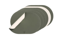 Björn Wendbares Tischset "oval" - recyceltes Leder - 6 tlg. - Creme/Grün kaufen Bjorn Schweiz Webshop Onlineshop