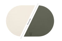 Björn Wendbares Tischset "oval" - recyceltes Leder - 6 tlg. - Creme/Grün kaufen Bjorn Schweiz Webshop Onlineshop