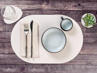 Björn Wendbares Tischset "oval" - recyceltes Leder - 6 tlg. - Creme/Grün kaufen Bjorn Schweiz Webshop Onlineshop