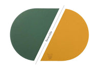 Björn Wendbares Tischset "oval" - recyceltes Leder - 6 tlg. - Gelb/Grün kaufen Bjorn Schweiz Webshop Onlineshop