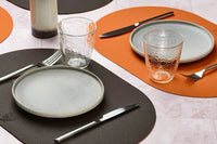 Björn Wendbares Tischset "oval" - recyceltes Leder - 6 tlg. - Orange/Braun kaufen Bjorn Schweiz Webshop Onlineshop