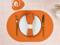 Björn Wendbares Tischset "oval" - recyceltes Leder - 6 tlg. - Orange/Braun kaufen Bjorn Schweiz Webshop Onlineshop