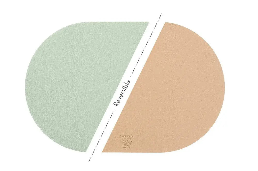 Björn Wendbares Tischset "oval" - recyceltes Leder - 6 tlg. - Rosa/Grün kaufen Bjorn Schweiz Webshop Onlineshop