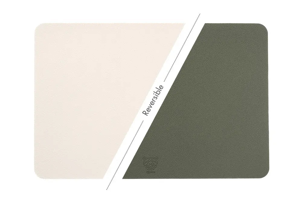 Björn Wendbares Tischset "rechteckig" - recyceltes Leder - 6 tlg. - Creme/Grün kaufen Bjorn Schweiz Webshop Onlineshop