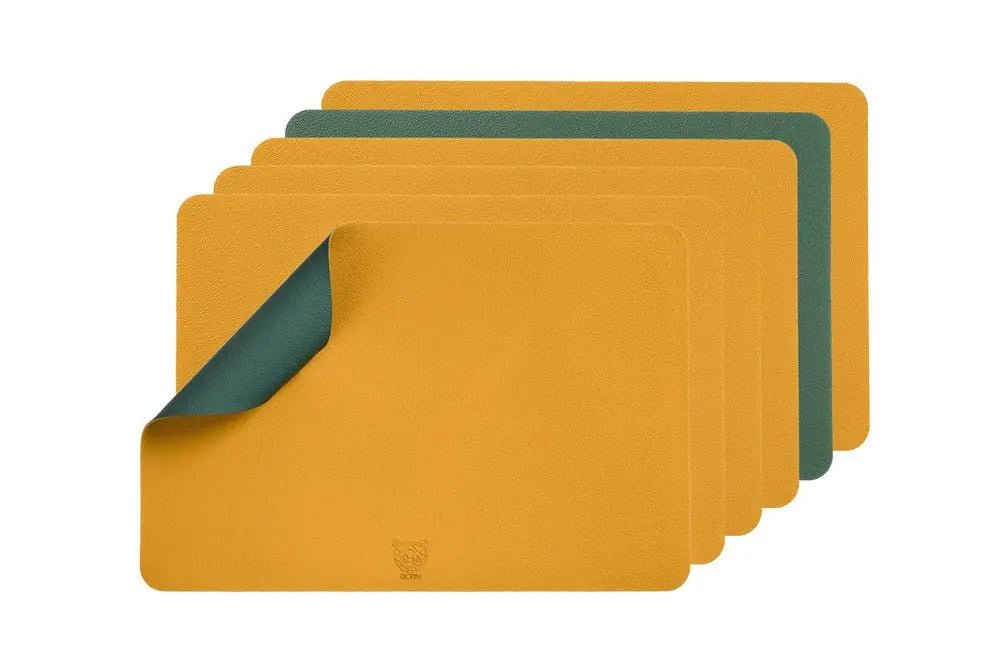 Björn Wendbares Tischset "rechteckig" - recyceltes Leder - 6 tlg. - Gelb/Grün kaufen Bjorn Schweiz Webshop Onlineshop