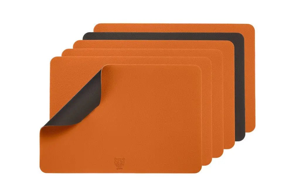 Björn Wendbares Tischset "rechteckig" - recyceltes Leder - 6 tlg. - Orange/Braun kaufen Bjorn Schweiz Webshop Onlineshop