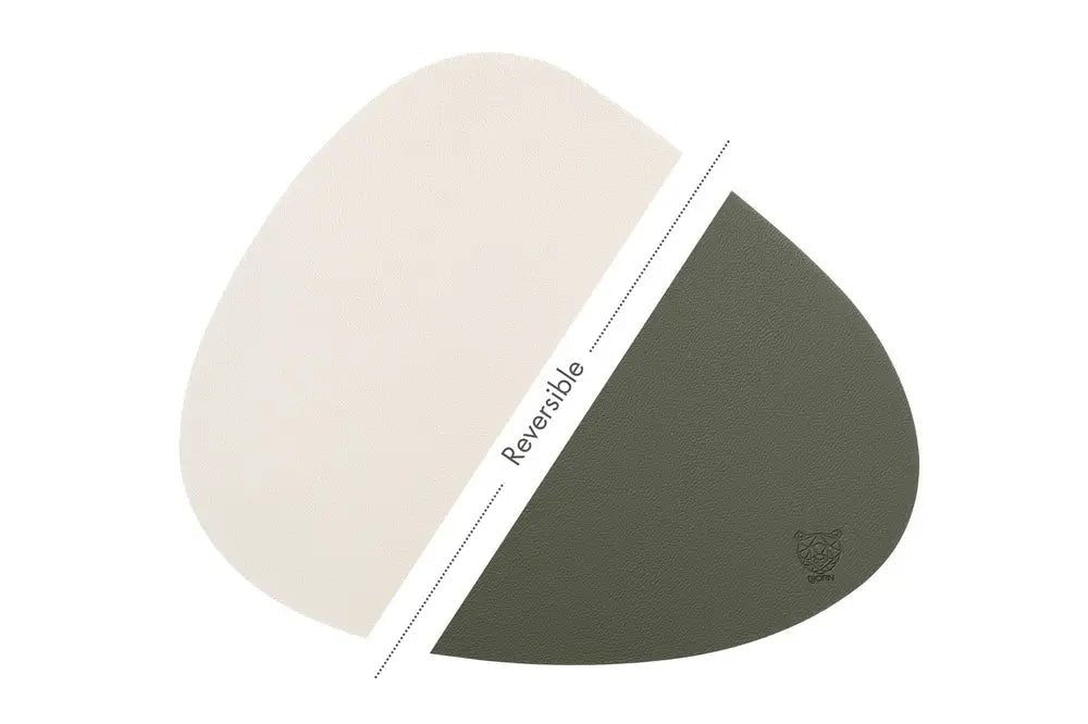 Björn Wendbares Tischset "stone" - recyceltes Leder - 6 tlg. - Creme/Grün kaufen Bjorn Schweiz Webshop Onlineshop