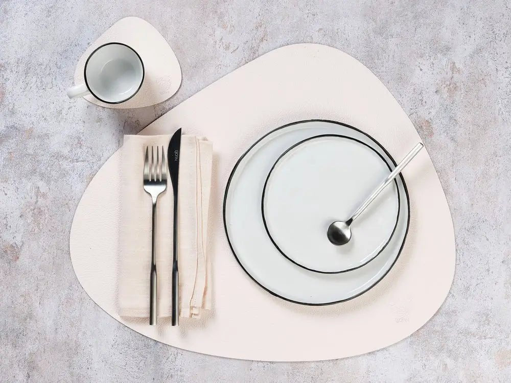 Björn Wendbares Tischset "stone" - recyceltes Leder - 6 tlg. - Creme/Grün kaufen Bjorn Schweiz Webshop Onlineshop