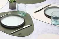 Björn Wendbares Tischset "stone" - recyceltes Leder - 6 tlg. - Creme/Grün kaufen Bjorn Schweiz Webshop Onlineshop