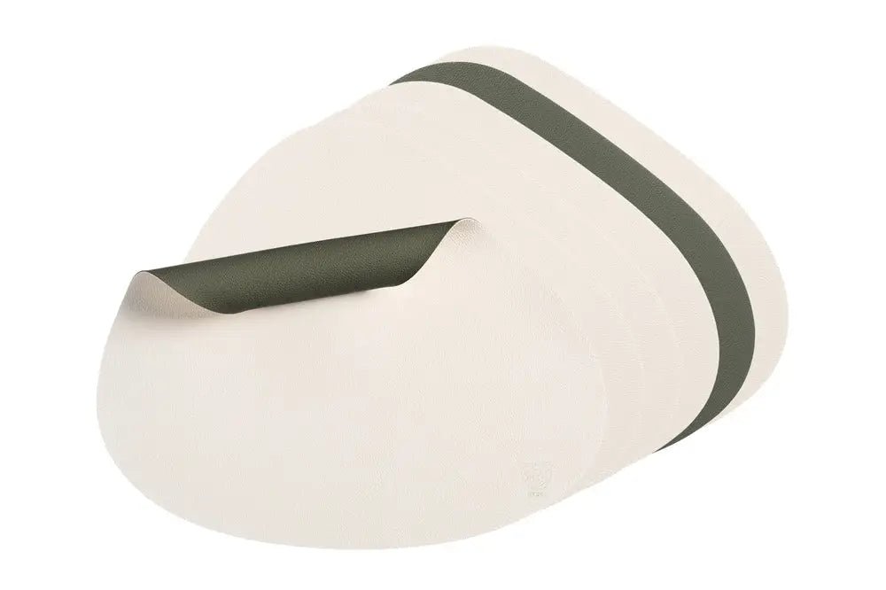 Björn Wendbares Tischset "stone" - recyceltes Leder - 6 tlg. - Creme/Grün kaufen Bjorn Schweiz Webshop Onlineshop