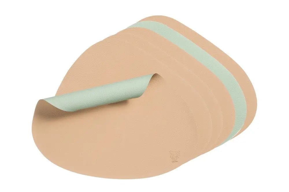 Björn Wendbares Tischset "stone" - recyceltes Leder - 6 tlg. - Rosa/Grün kaufen Bjorn Schweiz Webshop Onlineshop